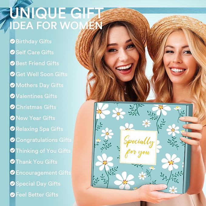 Self Care Gifts for Women, Get Well Soon Gifts Basket Care Package, Birthday Gifts Box for Women, Relaxing Bath Spa Gifts Set, Thinking of You Feel Better Gift for Her Mom Best Girl Friend Sister Wife