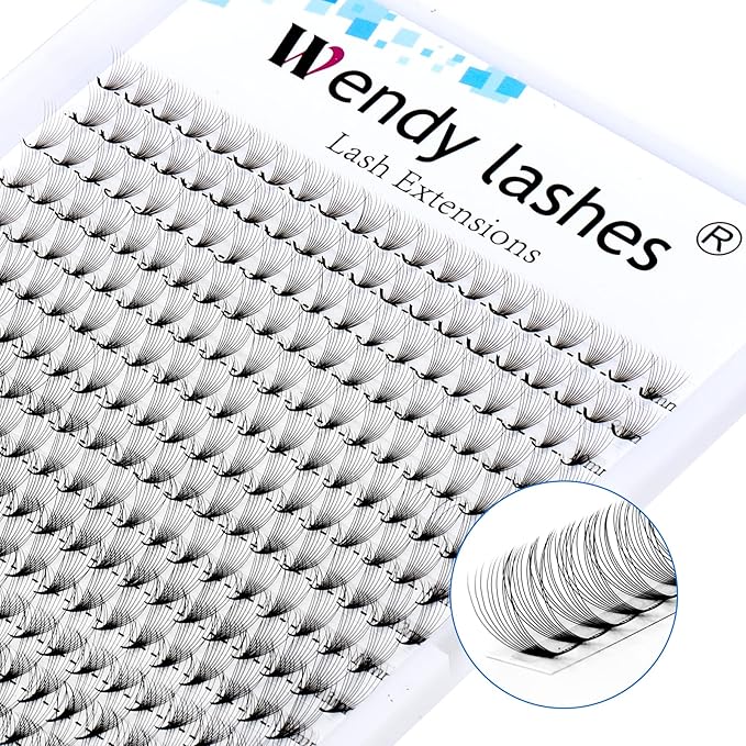 WENDY Lash Extension Premade Fans Eyelash Extensions 320PCS Pre Made Fans Lash Extensions 10D Lashes Extension 0.07mm C Curl Promades Eyelash Fans Mixed 9-16mm(10D-0.07-C, 9-16mm Mixed Tray)