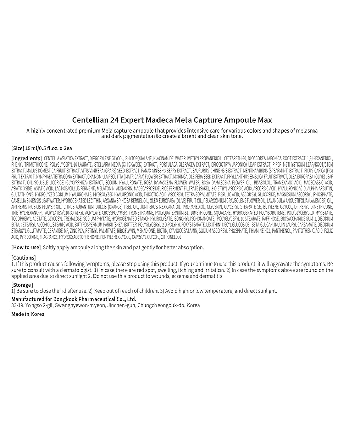 Centellian 24 Expert Serum (Season 4 (0.50fl oz x 3pc) - Korean Serum for Face Soothing & Even Tone for Men Women Dry and Sensitive Skin Blemish correcting ampoule Intensive Barrier Care by Dongkook