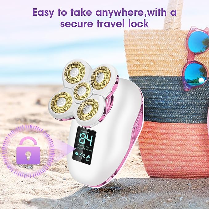 Electric Razors for Women Legs Travel : Rechargeable Waterproof Razor Trimmer for Womens - Dry Wet Electric Shaver for Women - Pro Portable Personal Body Shaver