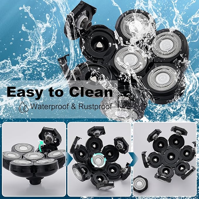 7 Head Shaver Replacement Heads,Head shavers for many brands bald men replacement blades,Shaver Blade Heads Replacement for Electric Razor for Men (3 Pack)