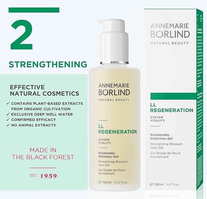 ANNEMARIE BÖRLIND – LL Regeneration Revitalizing Blossom Dew Gel – Sustainably Sourced Natural Facial Toner to Strengthen The Skin with Intense Moisture – Step 2 of 5-5 Oz