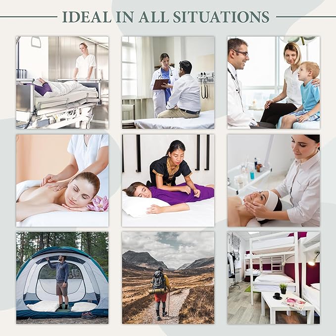 100 PCS Disposable Fitted Sheets for Massage Table, 86 x 37 inch Disposable Bed Sheets Adjustables, Massage Sheets, White Disposable Massage Table Sheets, Hotel, Beauty Salon