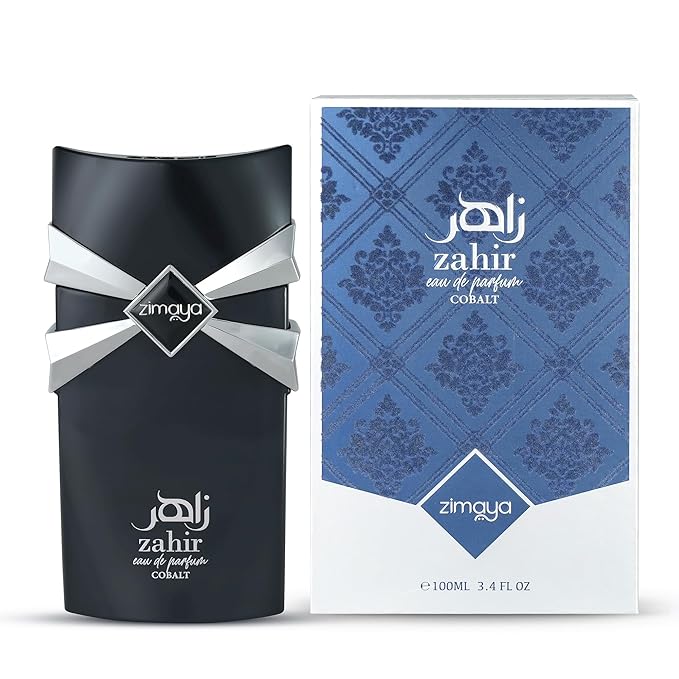 Zahir Cobalt Eau De Parfum for Men – A Refined, Woody Fragrance with Amber, Musk & Spicy Notes, 3.4 Fl. Oz