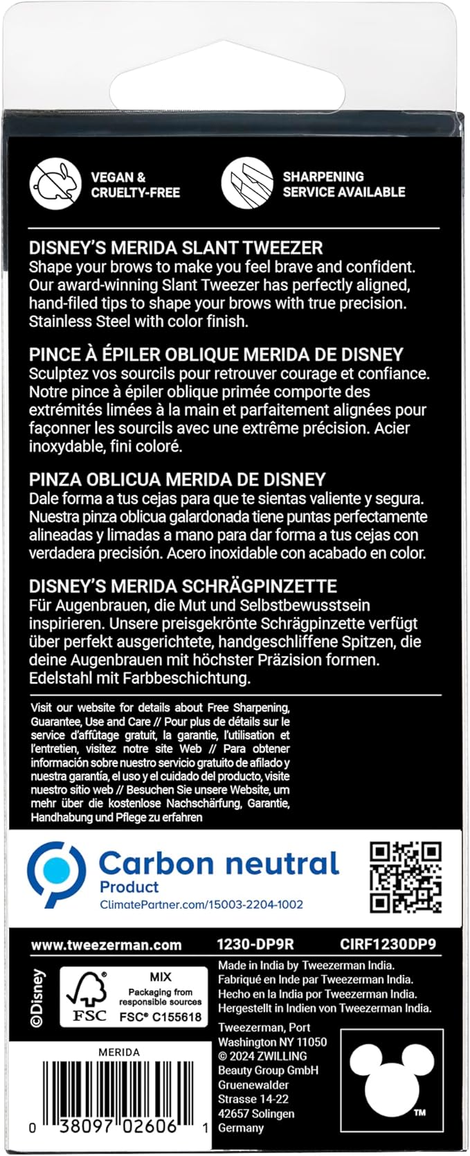 Tweezerman Merida Slant Tweezer - Eyebrow Tweezers for Women and Men