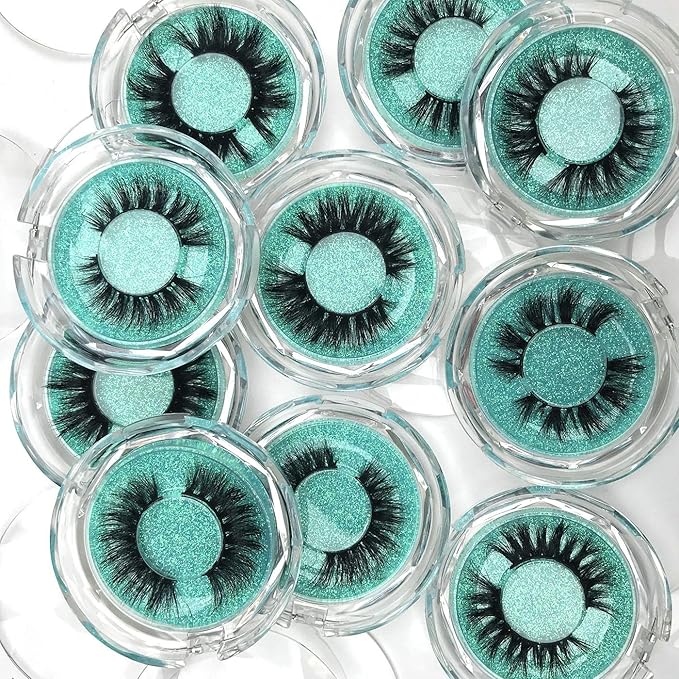 Mink Eyelashes 100% Siberian 3D Mink Fur Eyelashes Hand Made 16-20mm Natural Daily Eyelashes Cruelty-Free False Eyelashes Pack Cosplay Strip Eyelashes Wholesale 10 styles