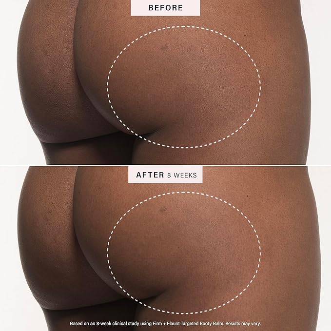 JLO BEAUTY Firm + Flaunt Targeted Booty Balm, Firming Body Lotion Skin Care Body Cream Moisturizer Helps Firm, Hydrate, Supports Skin Elasticity & Targets Arms, Waist, Booty, Hips and Thighs, 4.2 Oz