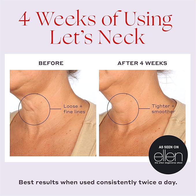 Womaness Let's Neck Firming Serum - Roll On Neck Creams for Tightening and Firming - Daily Crepey Skin Treatment to Smooth Neck Wrinkles & Sagging Skin - Hydrate, Tighten and Lift (50ml)