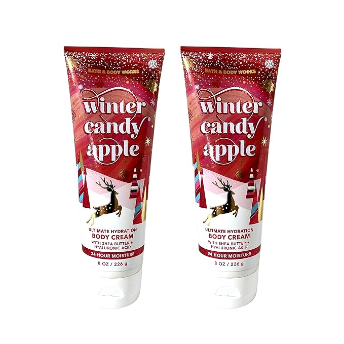 Bath & Body Works Ultimate Hydration Body Cream (Winter Candy Apple), 8.00 Ounce (Pack of 2)