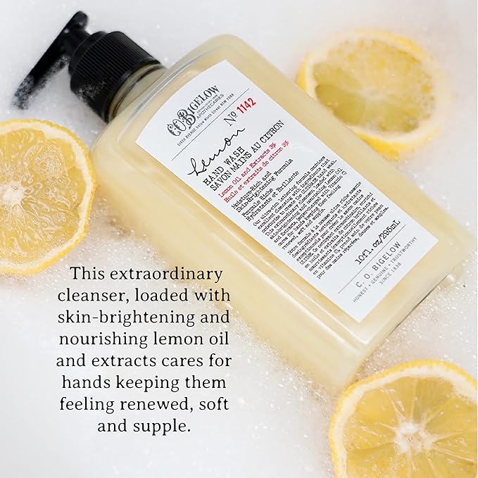 C.O. Bigelow Lemon Hand Wash - No. 1142, Moisturizing Liquid Hand Soap with Lemon Extract & Vitamin C, Cruelty Free & Gentle for All Skin Types, 10fl oz.