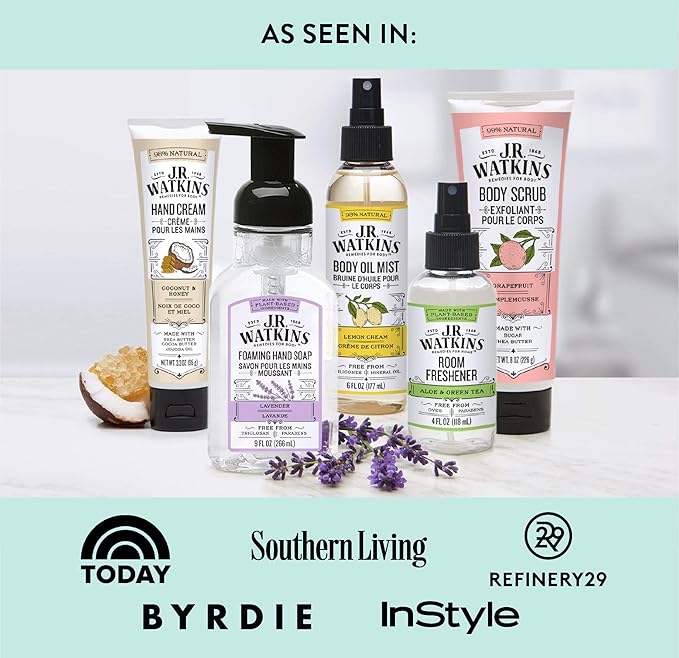 J.R. Watkins Foaming Hand Soap Refill Pouch, Scented Foam Handsoap for Bathroom or Kitchen, USA Made and Cruelty Free, 28 fl oz, Aloe & Green Tea, 2 Pack