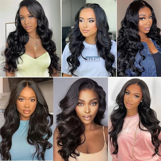 4x4 Wear and Go Glueless Human Hair Wigs Pre Plucked Pre Cut with Baby Hair 24 Inch Body Wave HD Lace Closure Wigs Human Hair 150% Density 4x4 Brazilian Virgin Lace Front Human Hair Wigs for Women