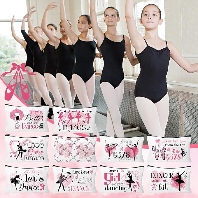 30pcs Dance Makeup Bag Dance Cosmetic Bags Dancer Gifts Survival Kit Pouch Travel Toiletry Bag Dance Team Gifts for Girls Women Dance Teacher Competition
