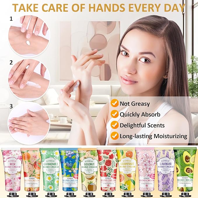 64 Pack Moisturizing Hand Cream Set For Women, Mothers Day Gifts for Mom, Bulk Hand Lotion Travel Size for Dry Cracked Hands, Mini Hand Cream for Nurse Gifts and Teacher Appreciation Gifts