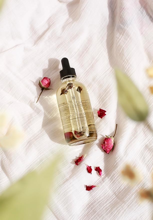 Measurable Difference Rosehip Oil for Face & Body | Blend with Olive oil & Aloe Vera | Face Moisturizer for Anti-Aging, Fine Lines | Improves Skin Tone & Fades Scars | 4 oz