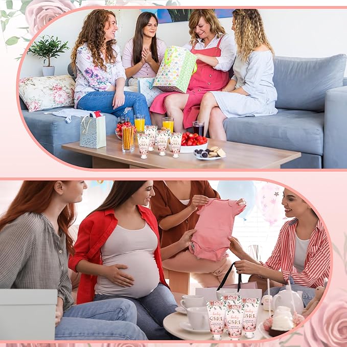 48 Sets Baby Shower Hand Cream Party Favors for Guests Gift Bulk Travel Size Hand Lotion Set for Baby Shower Wedding Christmas(Baby Girl)