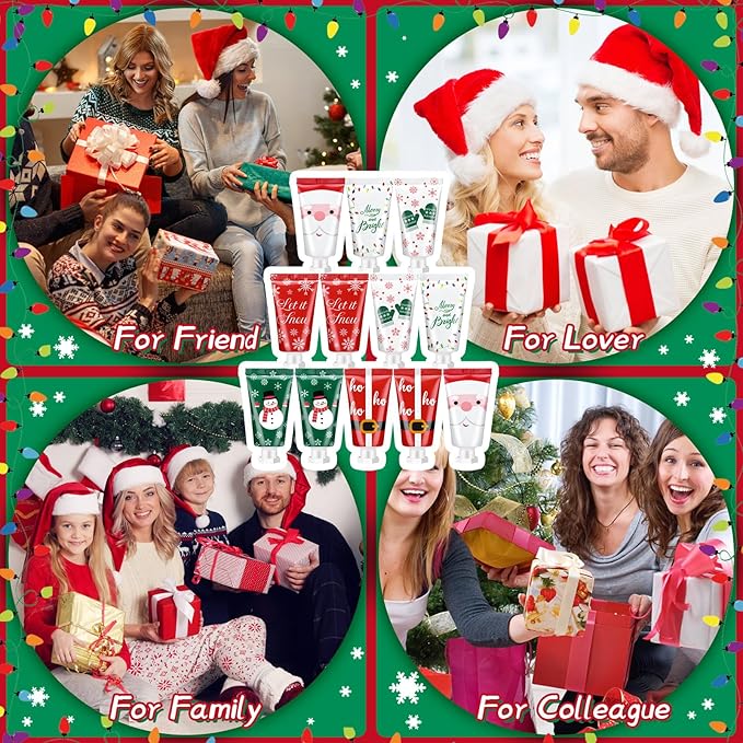 48 Pieces Christmas Hand Cream Gift Set Mini Travel Size Lotion Bulk Beauty Advent Calendar 2025 Holiday Stocking Stuffers for Women Mom Cowrkers Dry Cracked Hands, 30 ml, 6 Natural Plant Fragrances