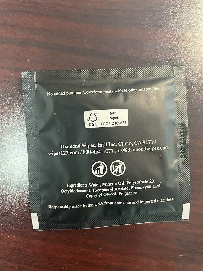 La Fresh Hotel Premium Paraben-Free Makeup Remover Wipes - Black, Light Flora Scent 8x6" Wet Wipes - 50 Wipes, Travel Essentials