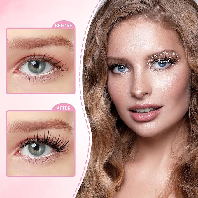 Manga Lash Clusters Wispy 8-18mm Fairy Eyelash Clusters C Curl - WideSpan DIY Lash Extensions Wet-Look Spiky Anime Lashes 0.05mm Ultra-Thin Invisible Lash Band