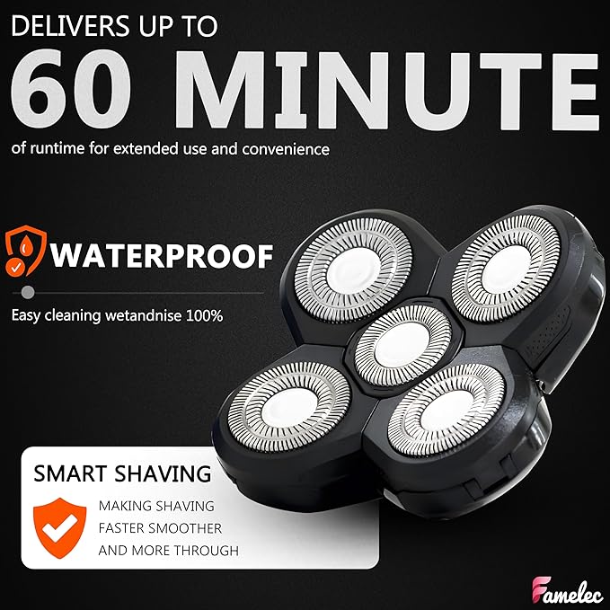 3 Pack Freedom Shaver Heads Compatible with Freedom Grooming Replacement Blades for Bald Men Head Shaver Kit, Refills Waterproof Razor Kits Fit for Electric Razor Shaver Replacement Blades