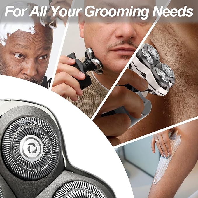 3Pack Pro 4 Shaver Replacement Heads for Pitbulls Gold PRO, Silver PRO, Platinum PRO, Butterfly Kiss PRO Head Shavers, Floating 4 Heads for a Fast, Close and Smooth Shave.