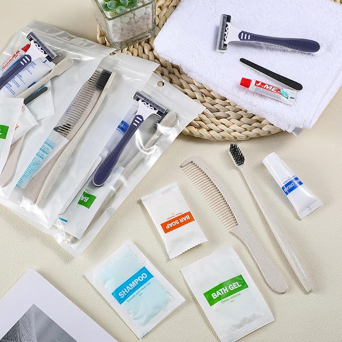 Suclain 48 Sets Hygiene Kits for Homeless in Bulk Homeless Basic Toiletry Kits Care Package Supplies Individually Packed for Men Women Travel Charity Hotel Business