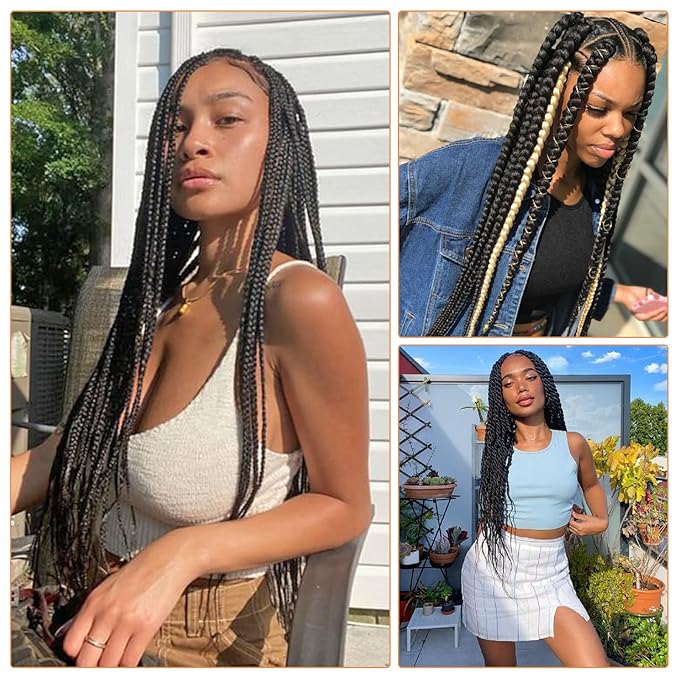 Black Braiding Hair Extension, 28 Inches Pre Stretched Braiding Hair for hair Braids,2 Packs Yaki Texture Synthetic Braid Hair