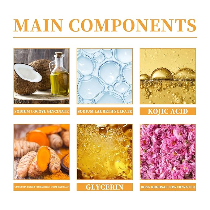 Turmeric Wash and Care Two Piece Set, Tuemeric Facial Cleanser & Turmeric Soap Combo, Turmeric Cleansing Mousse, Turmeric Face Wash and Soap Bundle for Face & Body, Deep Cleansing