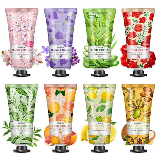8 Pack Hand Cream Set For Women, Mothers Day Gifts, Wedding Favors, Bulk Hand Lotion Travel Size for Dry Cracked Hands, Moisturizing Hand Cream for Teacher Appreciation Gifts