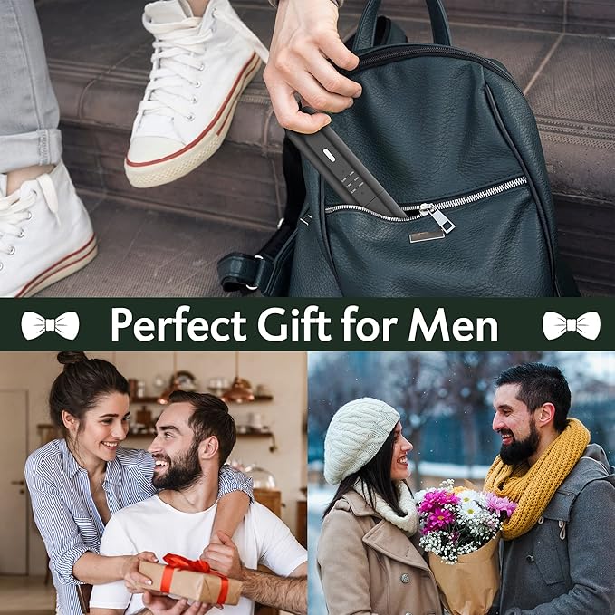 Beard Straightener for Men, Portable Cordless Heated Hair & Beard Straightening Brush with Anti-Scald & Ionic Technology, 3 Temperature Setting Comb For Home Travel