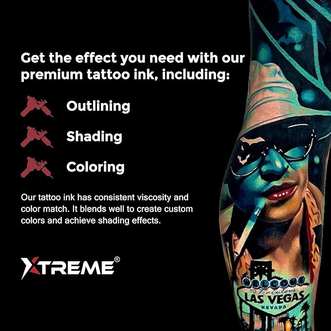 Xtreme EXO White Tattoo Ink - Brilliant Highlights and Dimension, Luminous for Stunning Contrast - Sterile, Vegan, High Pigment Load for Intense Coverage (4 oz)