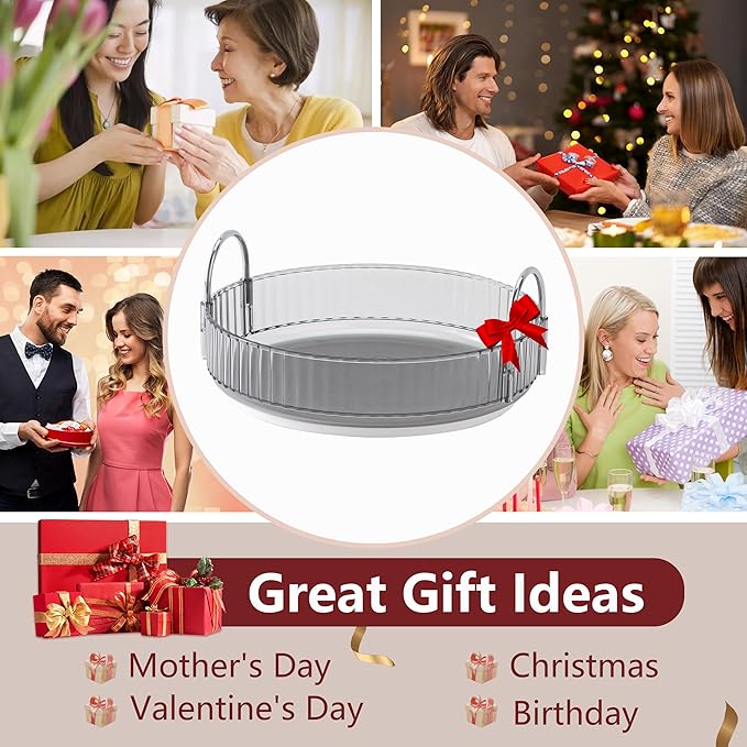 360° Rotating Makeup Organizer, Bathroom Make Up Spinning Holder Rack, Large Capacity Cosmetics Storage Vanity Shelf Countertop, Fits Cosmetics, Perfume, Skincare, Lipsticks(1 Tier, Gray)