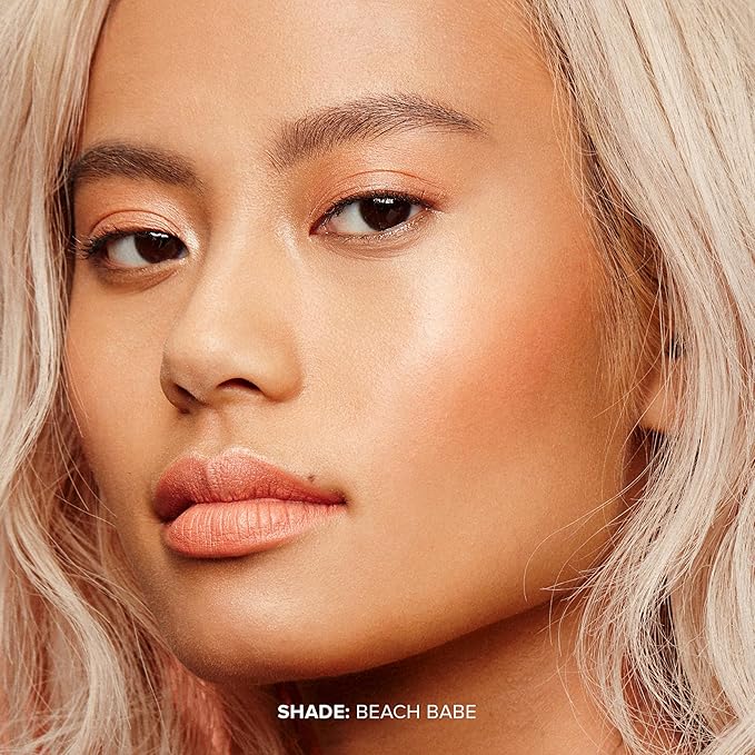 Nudestix Nudies Matte Cream Bronzer 3-in-1 All Over Face Colour for Face, Eyes, and Lips w/Blending Brush (Beach Babe)