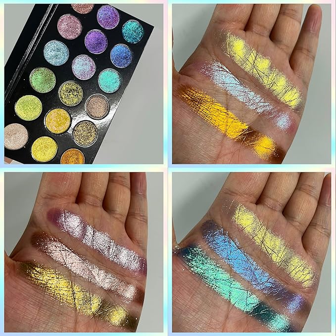 18 color eyeshadow palette,vegan eye shadow with special colors eyeshadow cosmetic Matte duochrome eyeshadow (make up-3(black palette))