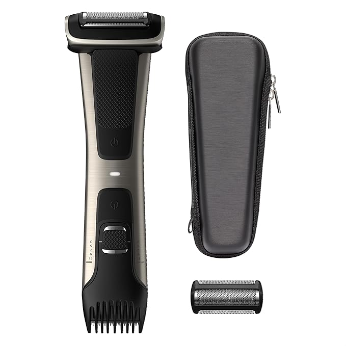Philips Bodygroom 7000 Series, Showerproof Groin and Body Trimmer for Men, Precise Body Grooming, Adjustable Comb, Safe Even Below The Belt, 80 Min. Runtime, Model BG7040/42