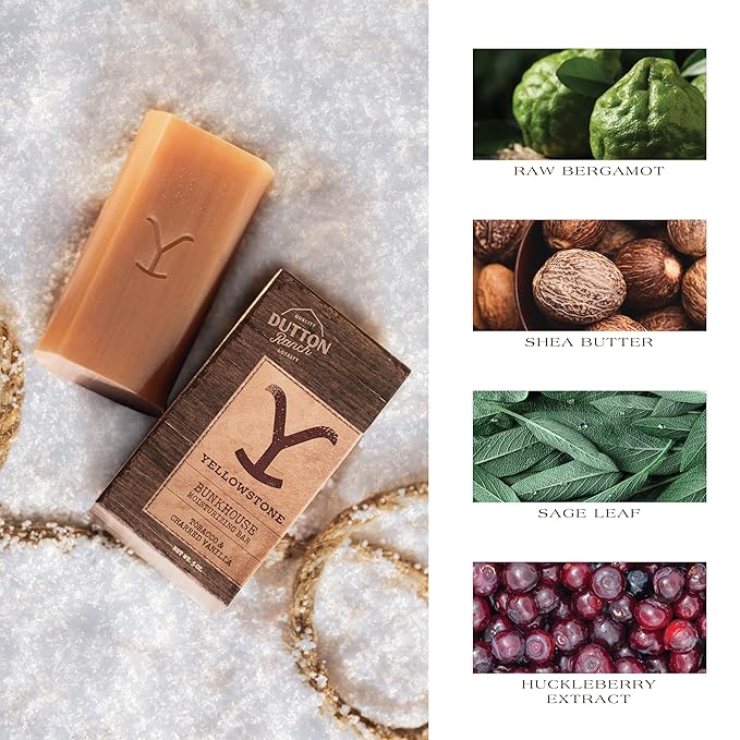 Yellowstone Men's Fragrance & Grooming Gift Set by Tru Western, Eau de Cologne & Artinsal Bar Soap - 1 fl oz