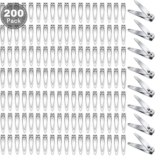 200-Pack Fingernail Clippers Nail Clippers in Bulk for Women Man Portable Sturdy Stainless Steel Small Nail Cutter Bulk Toenail Clippers Multipack for Travel Homeless Care Package Supplies