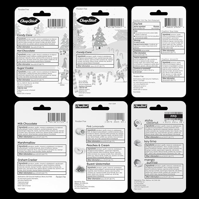 ChapStick Fan Favorites Multi-Pack Flavored Lip Balm Tubes Fan Favs - 0.15 Oz (Box of 6 Packs of 3)