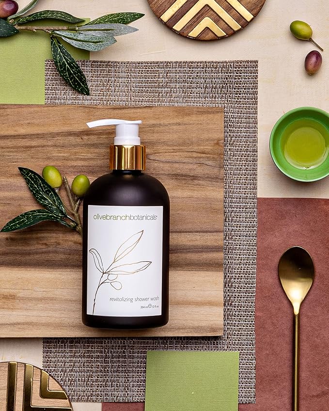 Gilchrist & Soames Olive Branch Shower Gel & Body Wash - 12oz - Gently Cleansing, Zero Parabens, Sulfates, and Phthalates