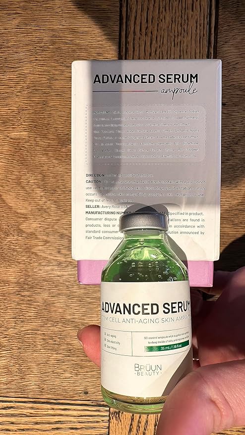 BRÜUN SC - Control Stem Cell Ampoule - Micro Needling Korean Serum Booster for Face and Body to Use with and without Derma Pen Microneedling Skin Care Serum 1.18 fl.oz