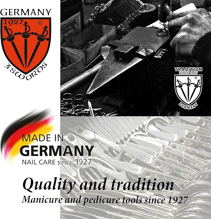 3 Swords Germany - brand quality 9 piece manicure pedicure grooming kit set for professional finger & toe nail care scissors clipper fashion leather case in gift box, Made in Solingen Germany (03584)