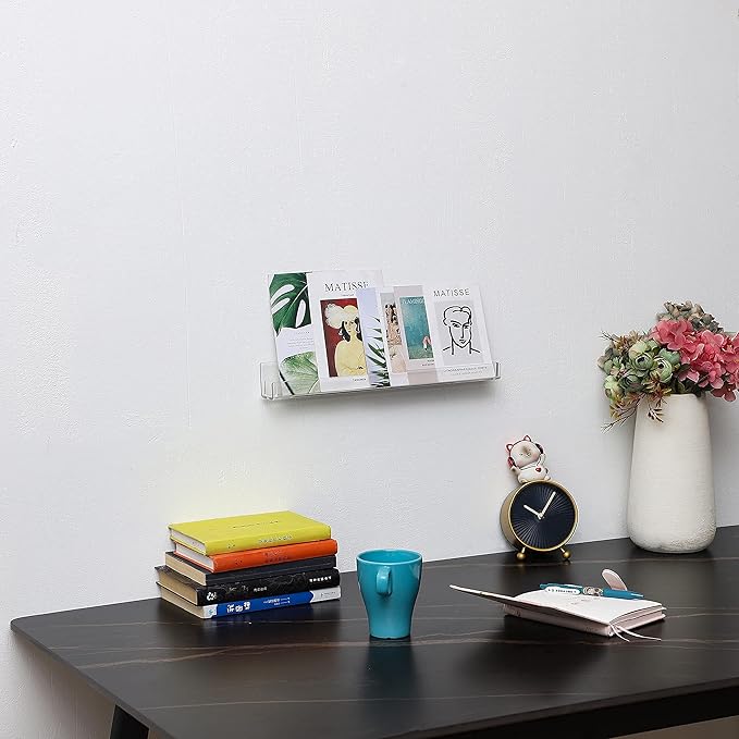 4PCS Hanging Nail Polish Rack Wall Mount Nail Polish Shelves Organizers and Storage for Nail Salon Clear Wall Essential Oil Shelf Gel Fingernail Polish Holder and Tattoo Studio Decor Paint Shelf