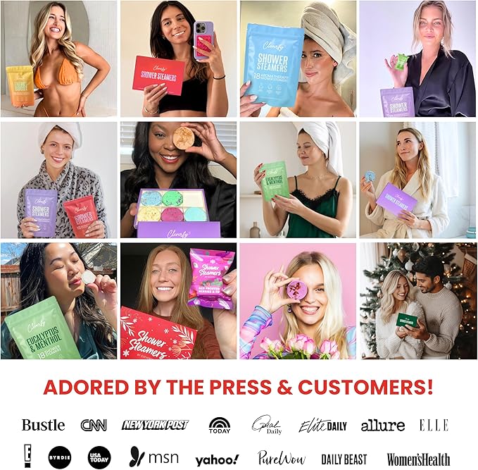 Cleverfy Shower Steamers Aromatherapy for Women and Men – Mothers Day Gifts for Mom – Self-Care Shower Bombs for Stress Relief and Relaxation – 18 Tablets