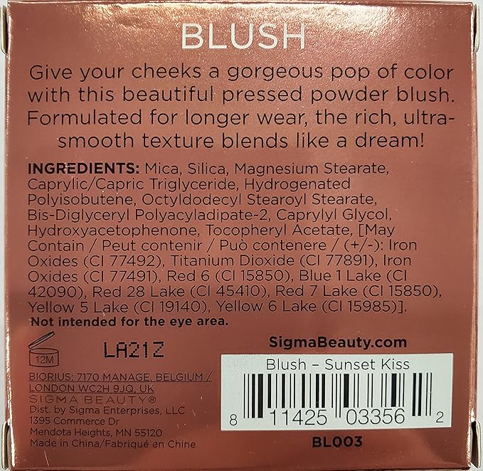 Sigma Beauty Warm Pink-Coral Matte Blush Palette - Long Lasting Blush Pressed Powder - Gluten Free, Cruelty Free, Vegan Makeup Palette - Sunset Kiss