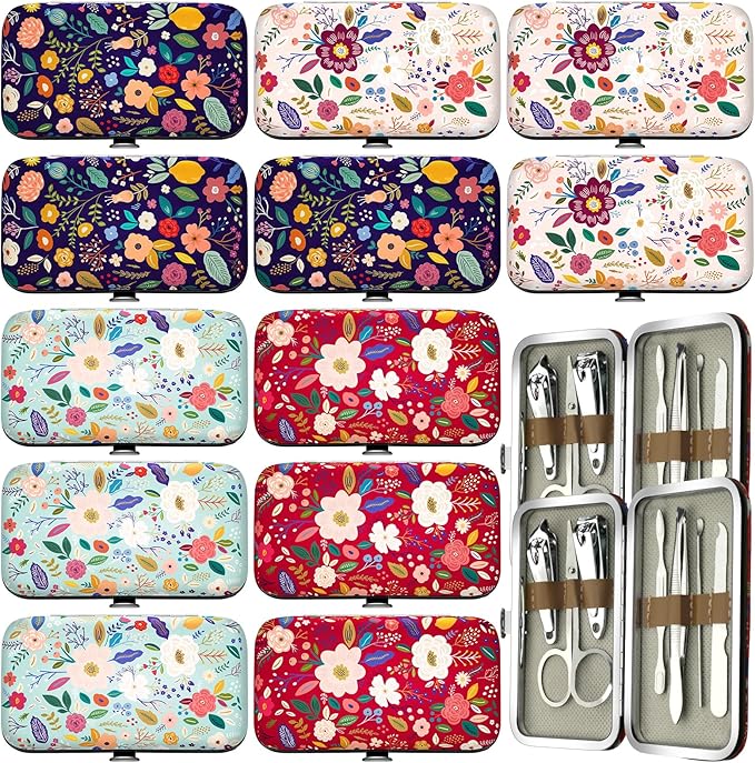 Gisafai 12 Set Thank You Employees Appreciation Gifts for Women Inspirational Manicure Set Nail Clipper Bulk for Nurse Week Gift Office Coworkers Customers Staff