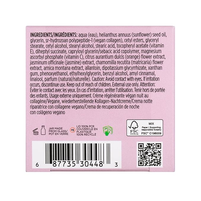 Pacifica Night Face Cream - Vegan Collagen Overnight Recovery Cream, Nighttime Face Cream for Anti-Aging & Wrinkles, Improves Dry Skin & Redness Vegan, Clean Beauty, Dermatologist Tested