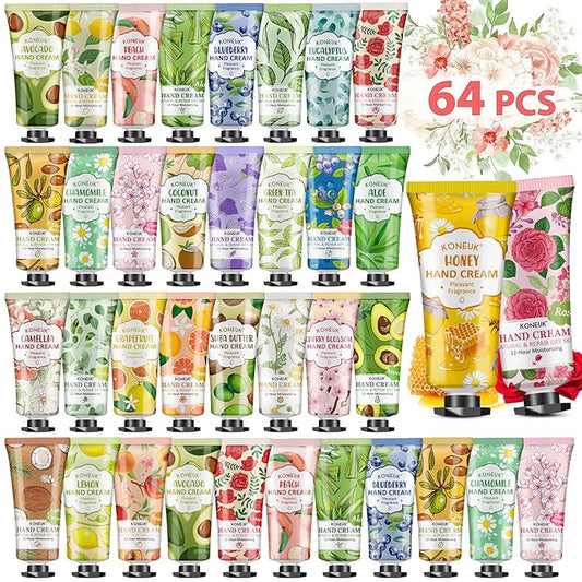 64 Pack Moisturizing Hand Cream Set For Women, Mothers Day Gifts for Mom, Bulk Hand Lotion Travel Size for Dry Cracked Hands, Mini Hand Cream for Nurse Gifts and Teacher Appreciation Gifts