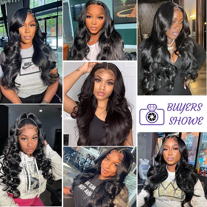 GENEROUS Bundles with Closure Human Hair Body Wave 100% Unprocessed Brazilian Virgin Human Hair 3 Bundles with Closure(14 16 18+12) Human Hair Extensions with 4x4 Free Part Lace Closure Natural Black
