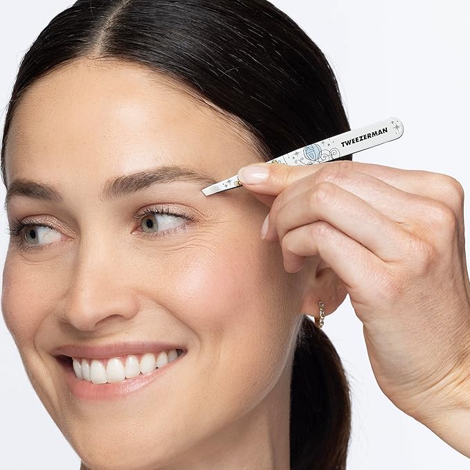 Tweezerman Cinderella Slant Tweezer - Eyebrow Tweezers for Women and Men