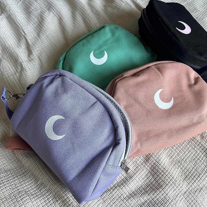 Brando Moon Smell Proof Makeup Bag with Moon - Carbon Neutralizing Fabric - Air Tight Zippers (Green)